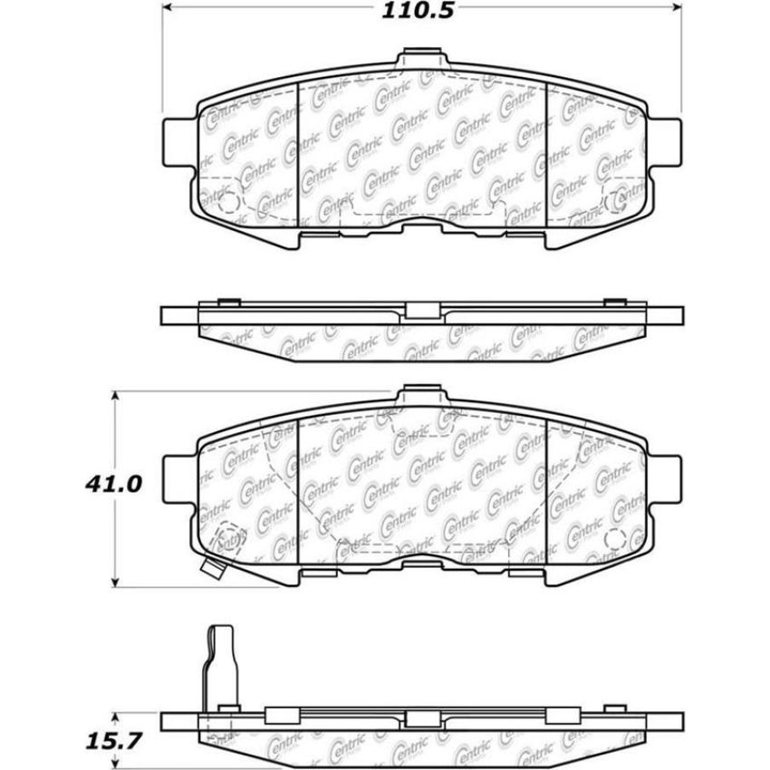 CENTRIC PARTS 105.10730 Posi Quiet Ceramic Brake Pads with Shims and Hardware