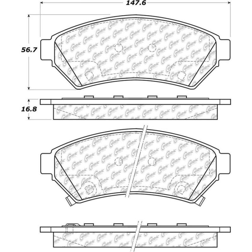 CENTRIC PARTS 105.10750 Posi Quiet Ceramic Brake Pads with Shims and Hardware