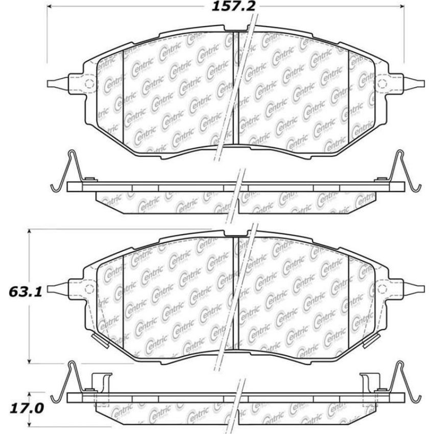 CENTRIC PARTS 105.10780 Posi Quiet Ceramic Brake Pads with Shims and Hardware