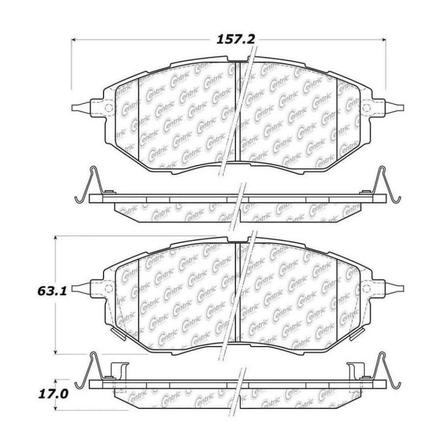 CENTRIC PARTS 105.10781 Posi Quiet Ceramic Brake Pads with Shims and Hardware