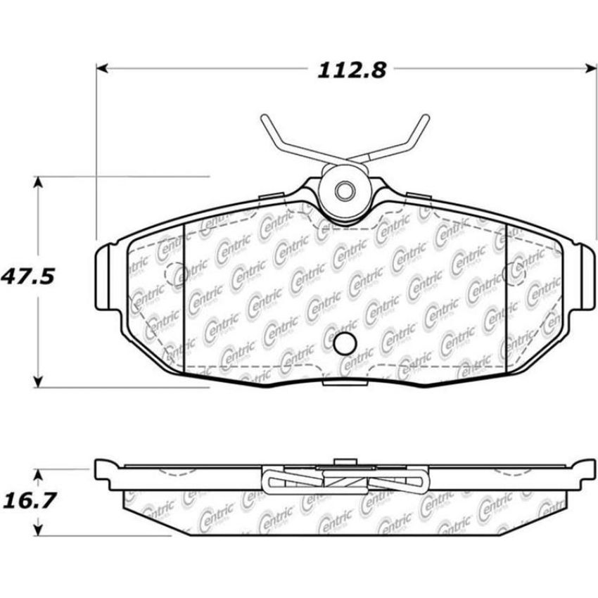 CENTRIC PARTS 105.10820 Posi Quiet Ceramic Brake Pads with Shims and Hardware