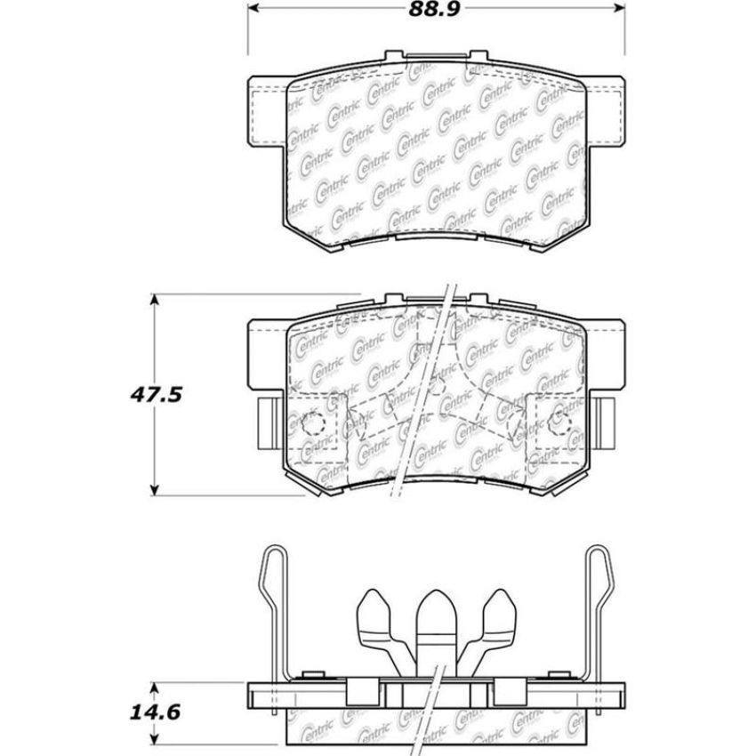 CENTRIC PARTS 105.10860 Posi Quiet Ceramic Brake Pads with Shims and Hardware