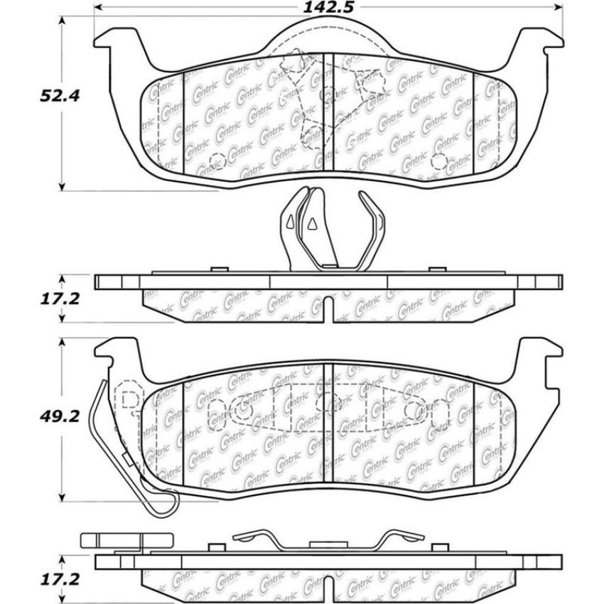 CENTRIC PARTS 105.10870 Posi Quiet Ceramic Brake Pads with Shims and Hardware