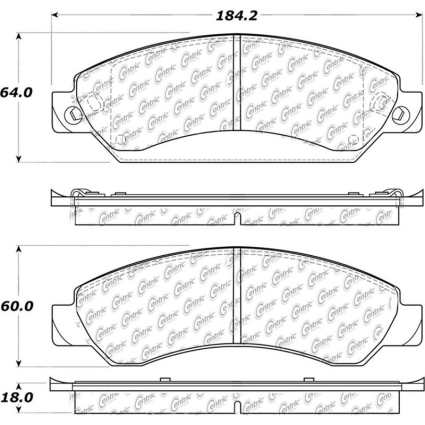 CENTRIC PARTS 105.10920 Posi Quiet Ceramic Brake Pads with Shims and Hardware