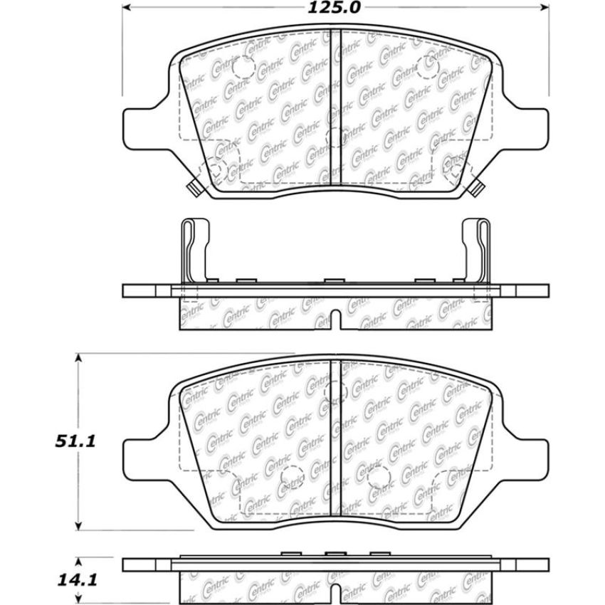 CENTRIC PARTS 105.10930 Posi Quiet Ceramic Brake Pads with Shims and Hardware