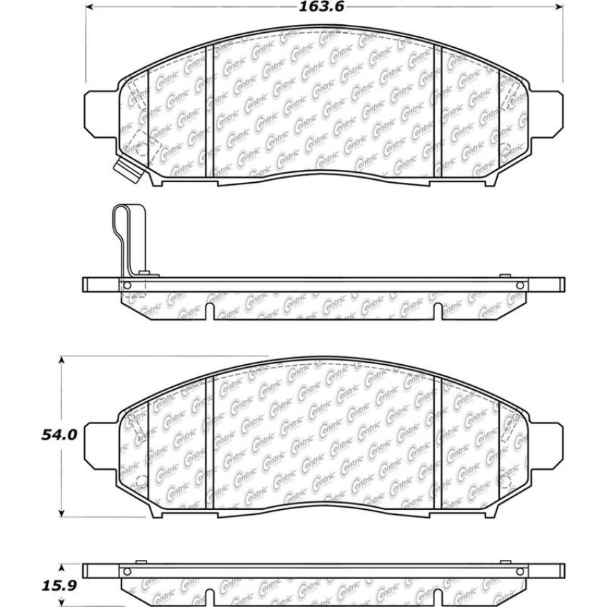 CENTRIC PARTS 105.10940 Posi Quiet Ceramic Brake Pads with Shims and Hardware