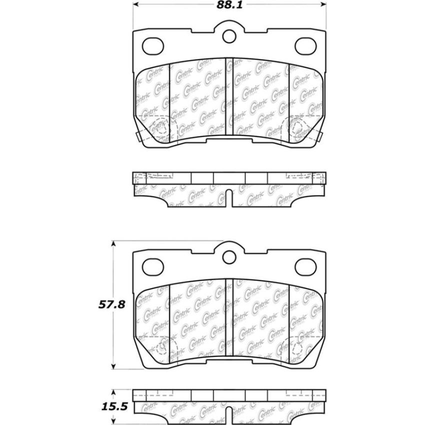 CENTRIC PARTS 105.10950 Posi Quiet Ceramic Brake Pads with Shims and Hardware