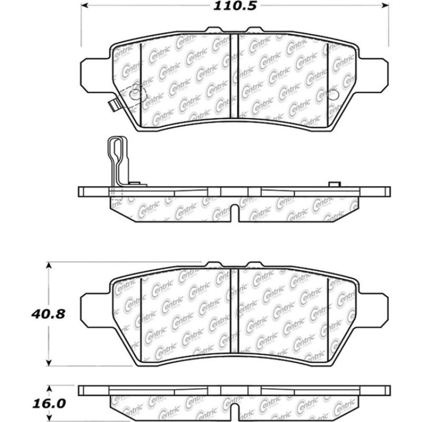 CENTRIC PARTS 105.11010 Posi Quiet Ceramic Brake Pads with Shims and Hardware
