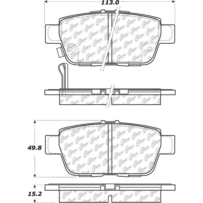 CENTRIC PARTS 105.11030 Posi Quiet Ceramic Brake Pads with Shims and Hardware