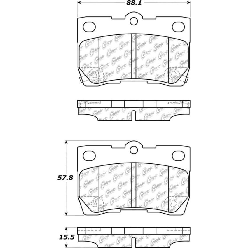 CENTRIC PARTS 105.11131 Posi Quiet Ceramic Brake Pads with Shims and Hardware