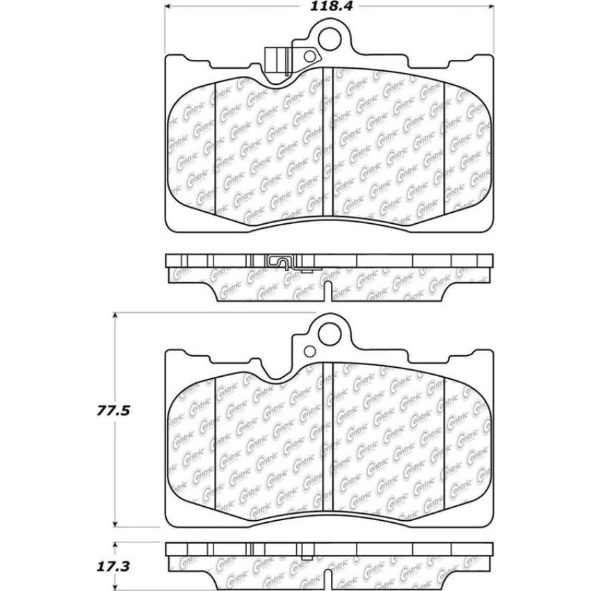 CENTRIC PARTS 105.11180 Posi Quiet Ceramic Brake Pads with Shims and Hardware