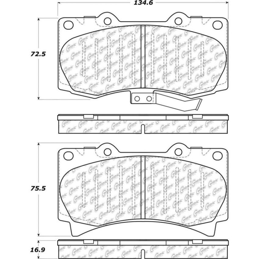 CENTRIC PARTS 105.11190 Posi Quiet Ceramic Brake Pads with Shims and Hardware