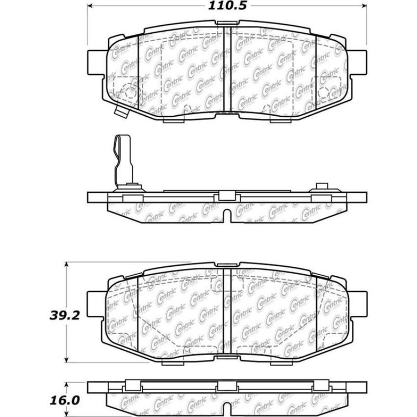 CENTRIC PARTS 105.11240 Posi Quiet Ceramic Brake Pads with Shims and Hardware