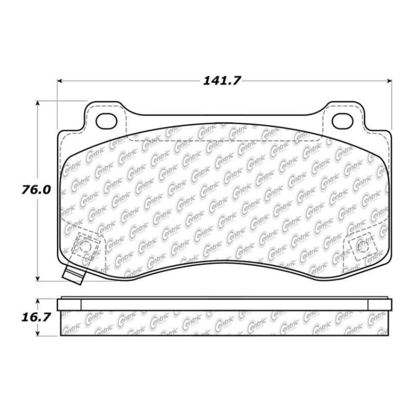 CENTRIC PARTS 105.11490 Posi Quiet Ceramic Brake Pads with Shims and Hardware