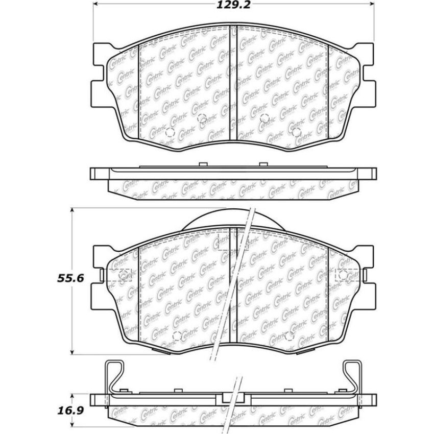 CENTRIC PARTS 105.11560 Posi Quiet Ceramic Brake Pads with Shims and Hardware