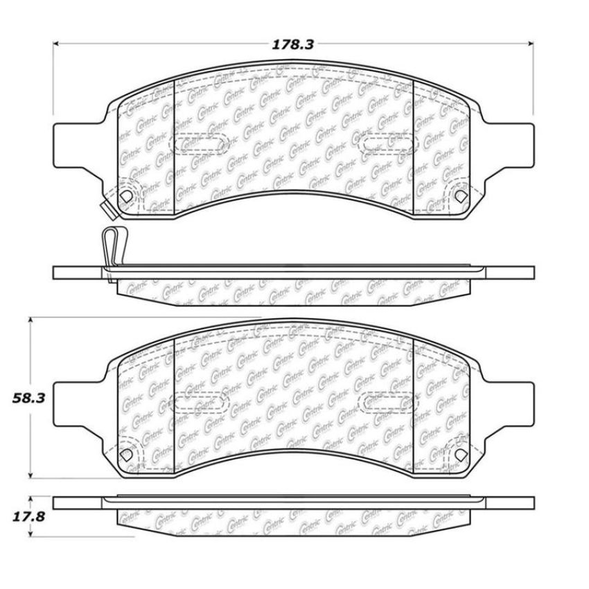 CENTRIC PARTS 105.11690 Posi Quiet Ceramic Brake Pads with Shims and Hardware
