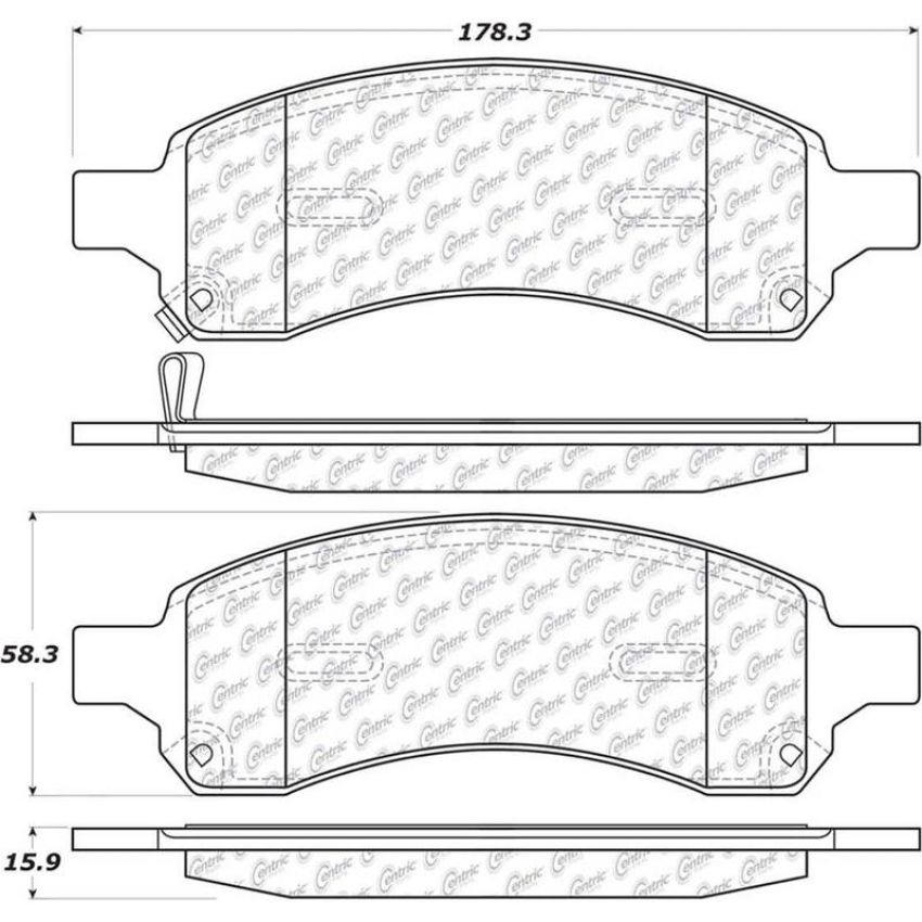 CENTRIC PARTS 105.11691 Posi Quiet Ceramic Brake Pads with Shims and Hardware