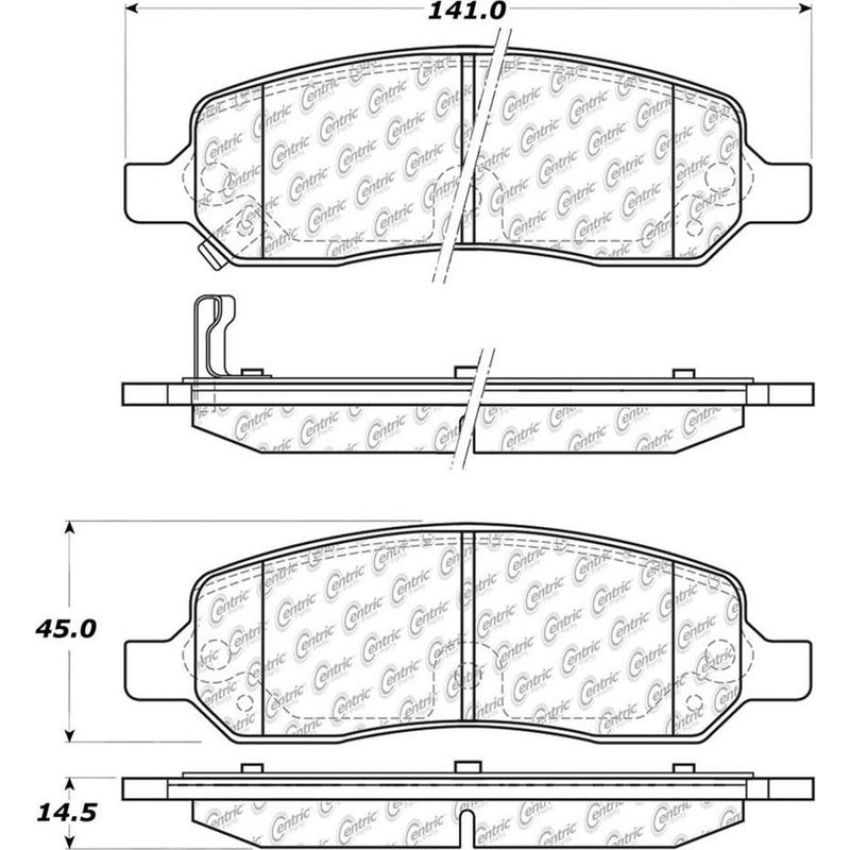 CENTRIC PARTS 105.11720 Posi Quiet Ceramic Brake Pads with Shims and Hardware