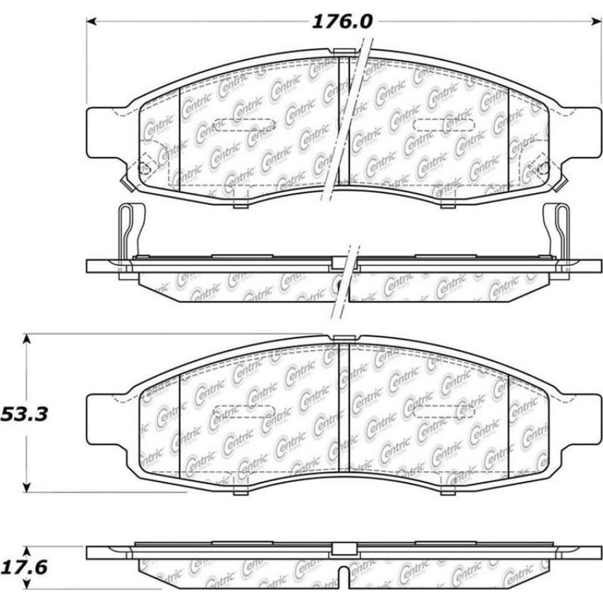 CENTRIC PARTS 105.11830 Posi Quiet Ceramic Brake Pads with Shims and Hardware