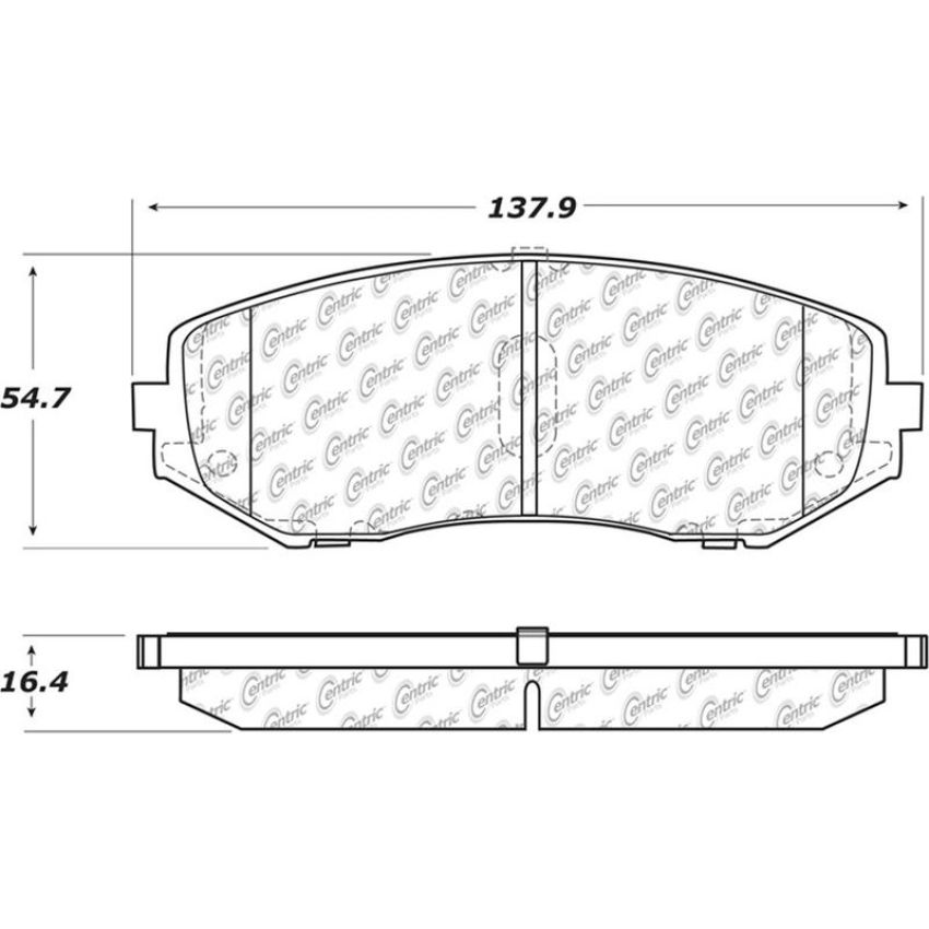 CENTRIC PARTS 105.11880 Posi Quiet Ceramic Brake Pads with Shims and Hardware