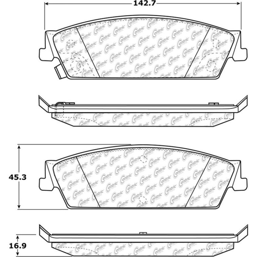 CENTRIC PARTS 105.11940 Posi Quiet Ceramic Brake Pads with Shims and Hardware