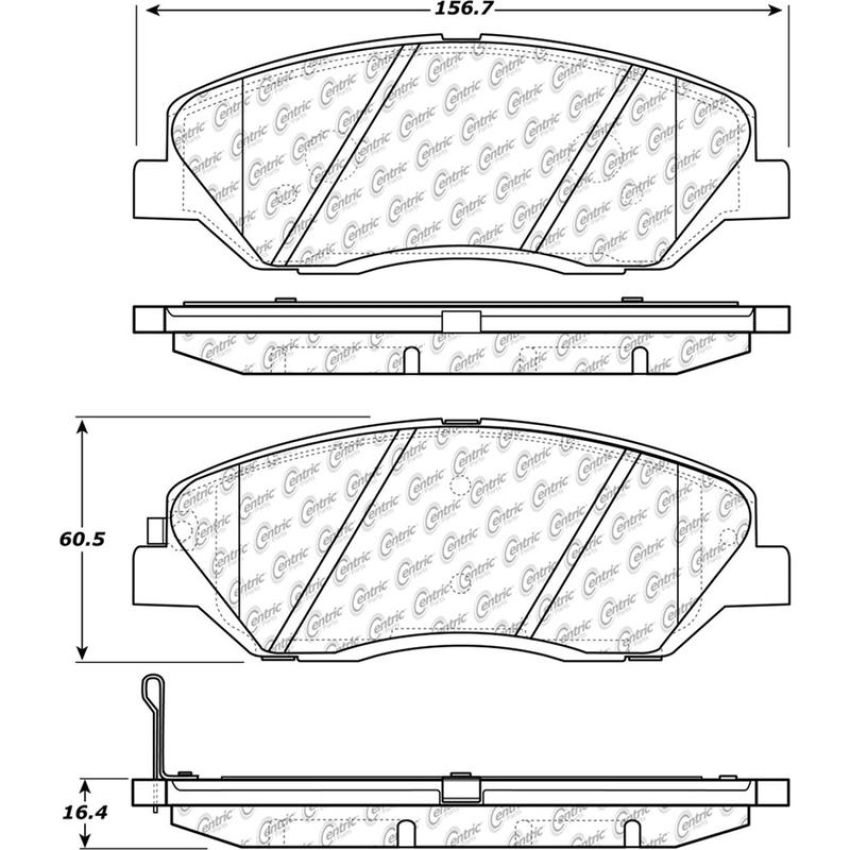 CENTRIC PARTS 105.12020 Posi Quiet Ceramic Brake Pads with Shims and Hardware