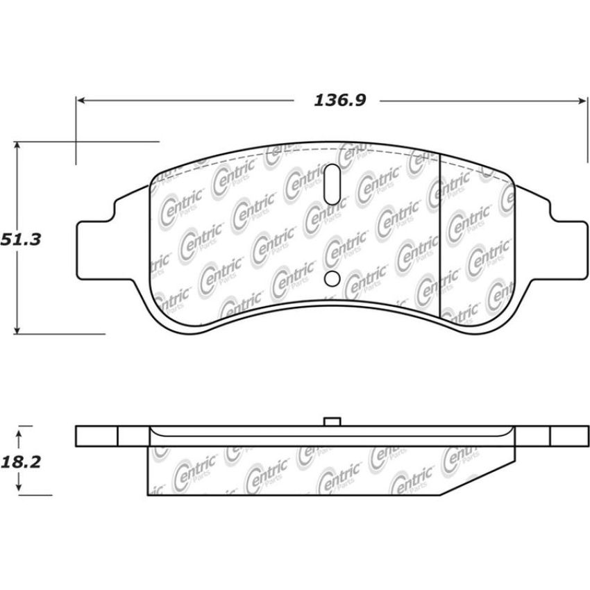 CENTRIC PARTS 105.12230 Posi Quiet Ceramic Brake Pads with Shims and Hardware