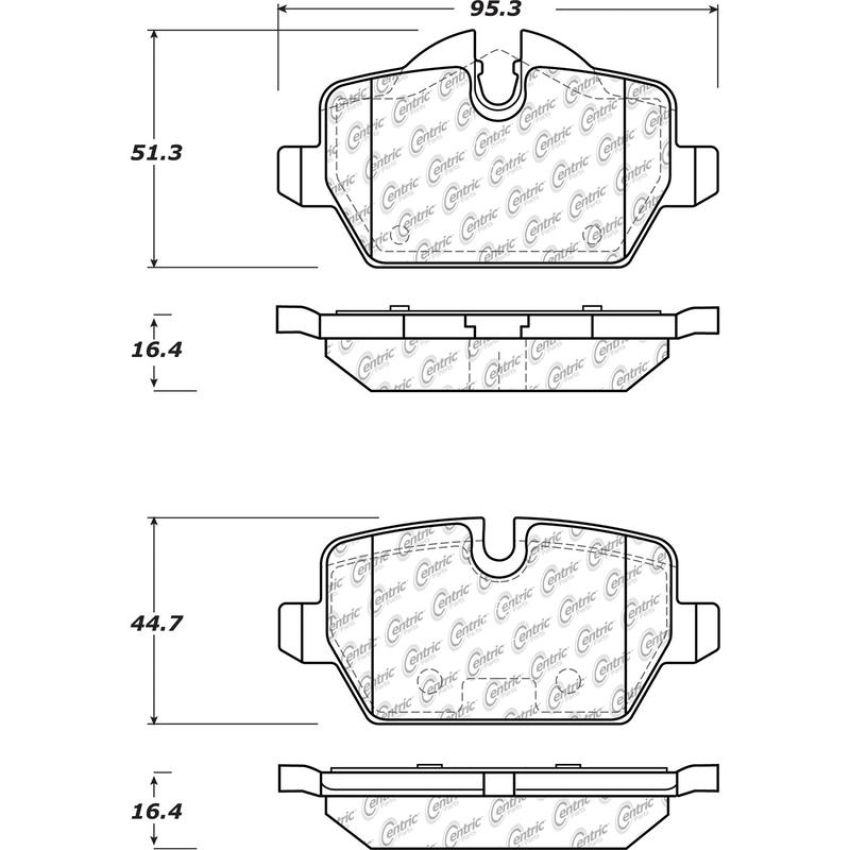 CENTRIC PARTS 105.12260 Posi Quiet Ceramic Brake Pads with Shims and Hardware