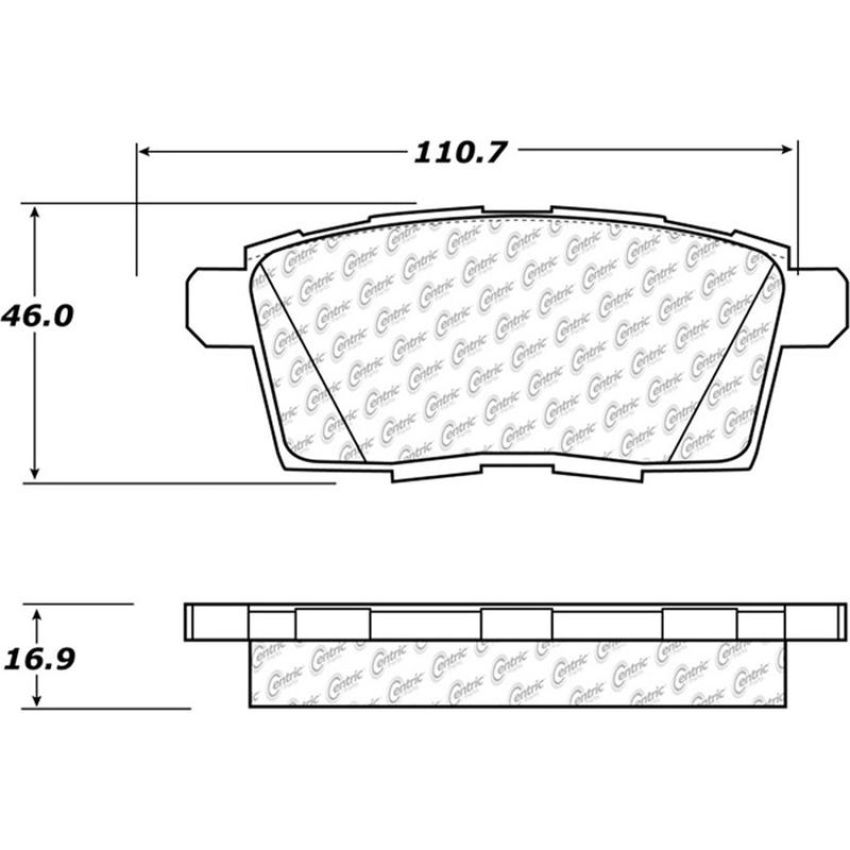CENTRIC PARTS 105.12590 Posi Quiet Ceramic Brake Pads with Shims and Hardware