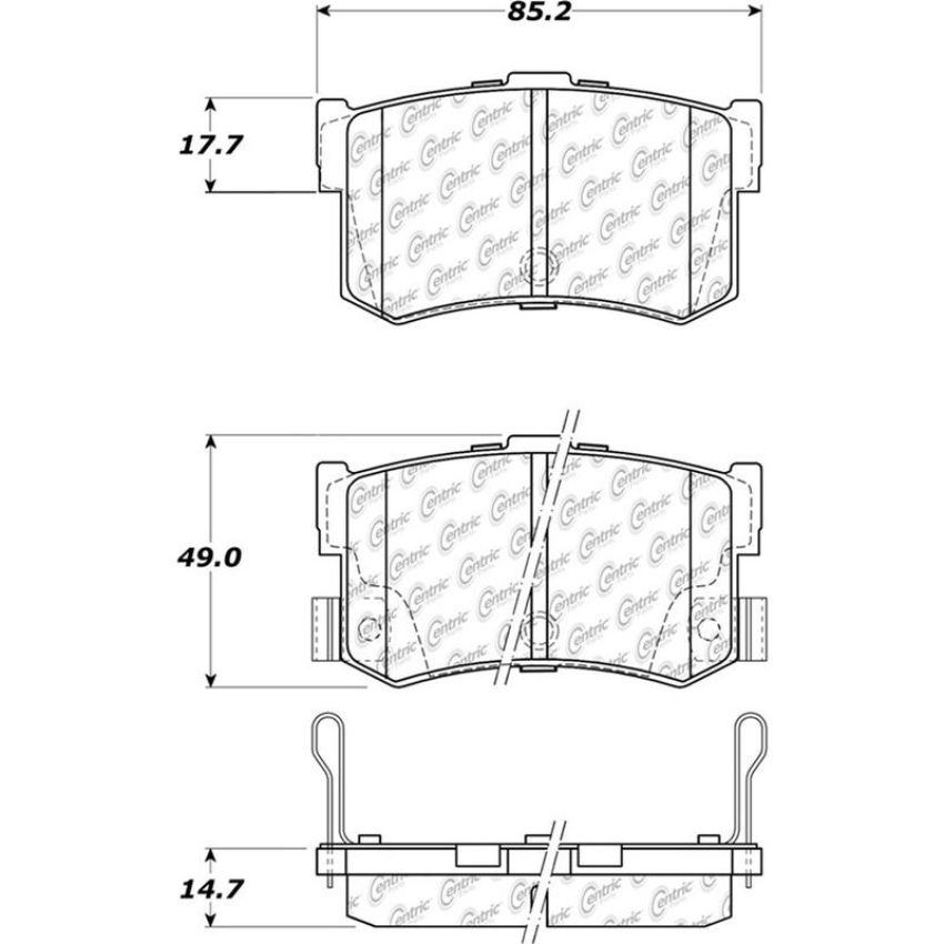 CENTRIC PARTS 105.12620 Posi Quiet Ceramic Brake Pads with Shims and Hardware