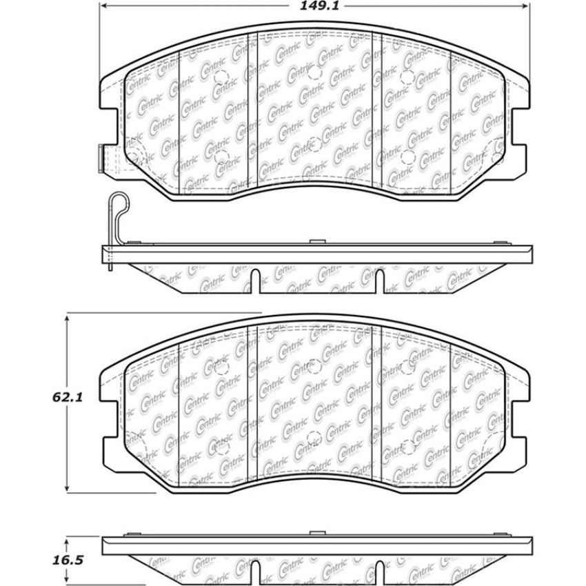 CENTRIC PARTS 105.12640 Posi Quiet Ceramic Brake Pads with Shims and Hardware