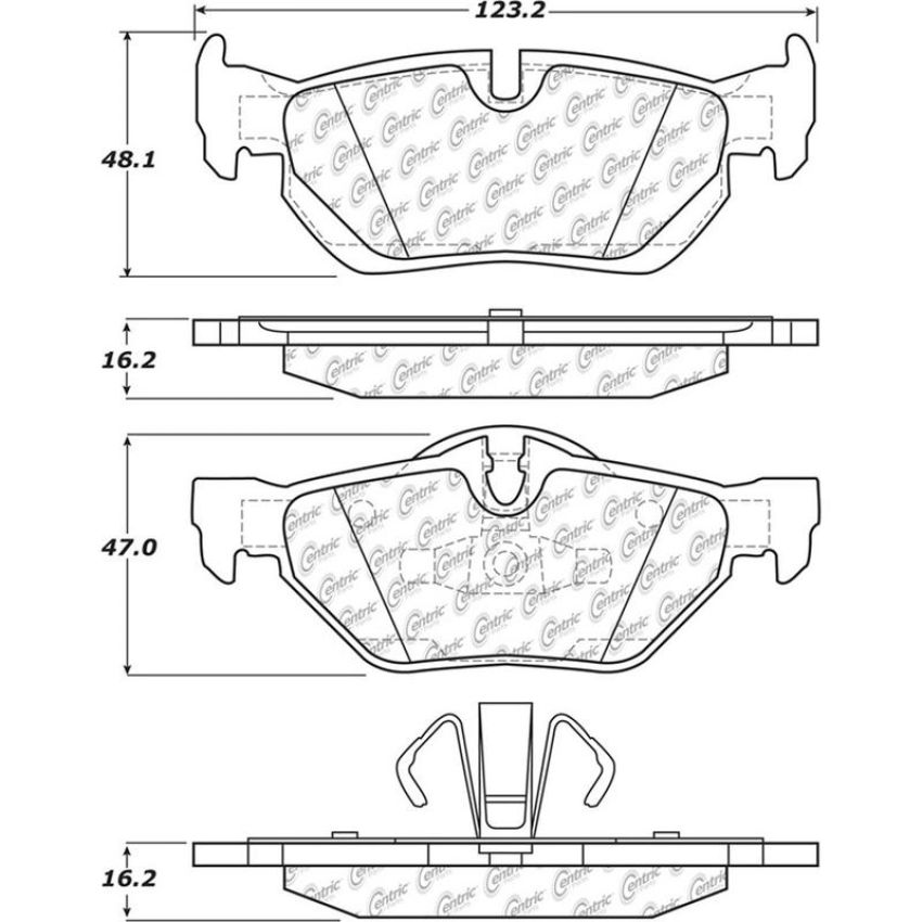 CENTRIC PARTS 105.12670 Posi Quiet Ceramic Brake Pads with Shims and Hardware