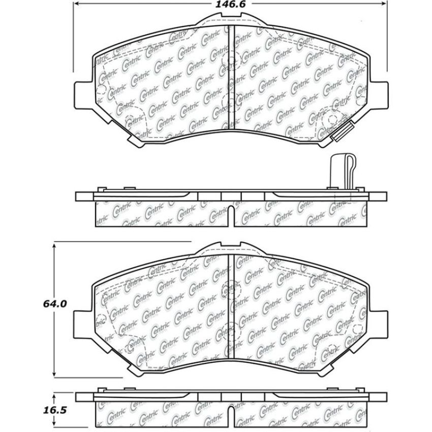 CENTRIC PARTS 105.12730 Posi Quiet Ceramic Brake Pads with Shims and Hardware