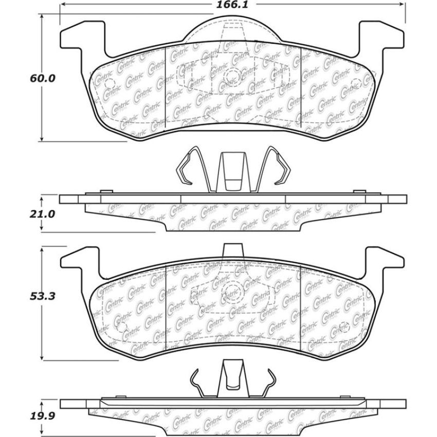 CENTRIC PARTS 105.12790 Posi Quiet Ceramic Brake Pads with Shims and Hardware