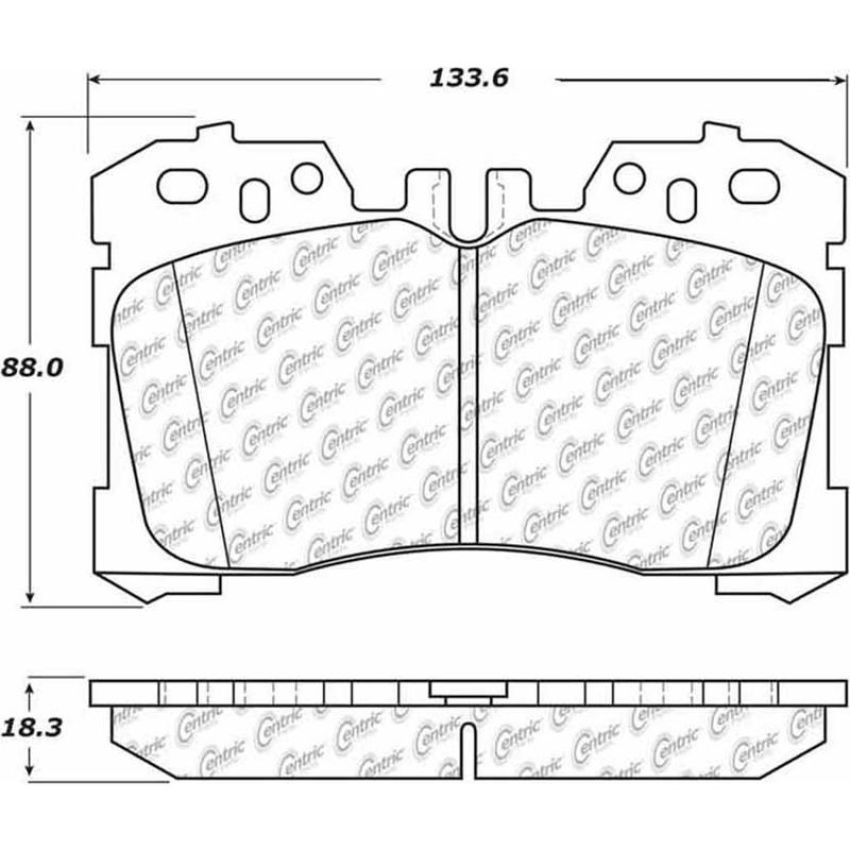 CENTRIC PARTS 105.12820 Posi Quiet Ceramic Brake Pads with Shims and Hardware