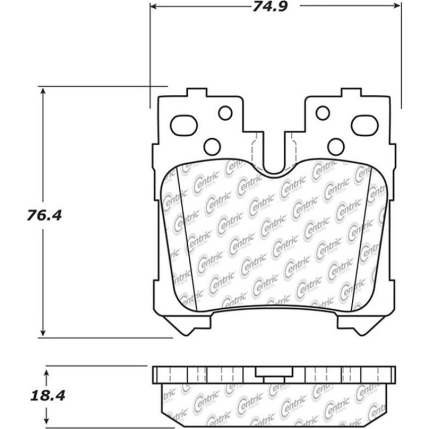CENTRIC PARTS 105.12830 Posi Quiet Ceramic Brake Pads with Shims and Hardware