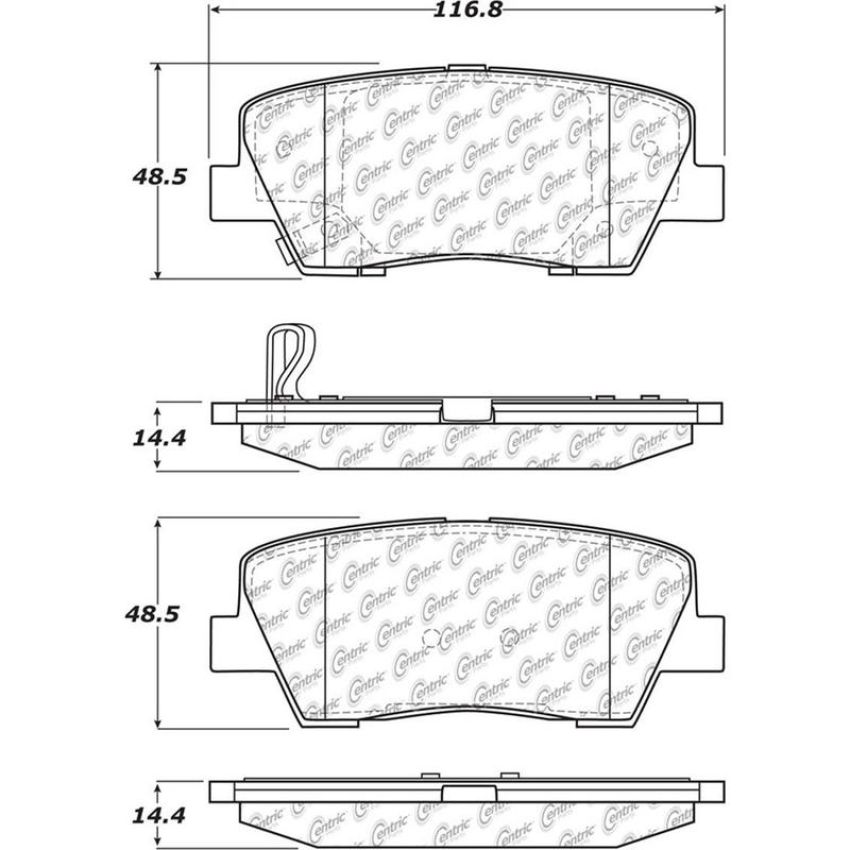 CENTRIC PARTS 105.12840 Posi Quiet Ceramic Brake Pads with Shims and Hardware