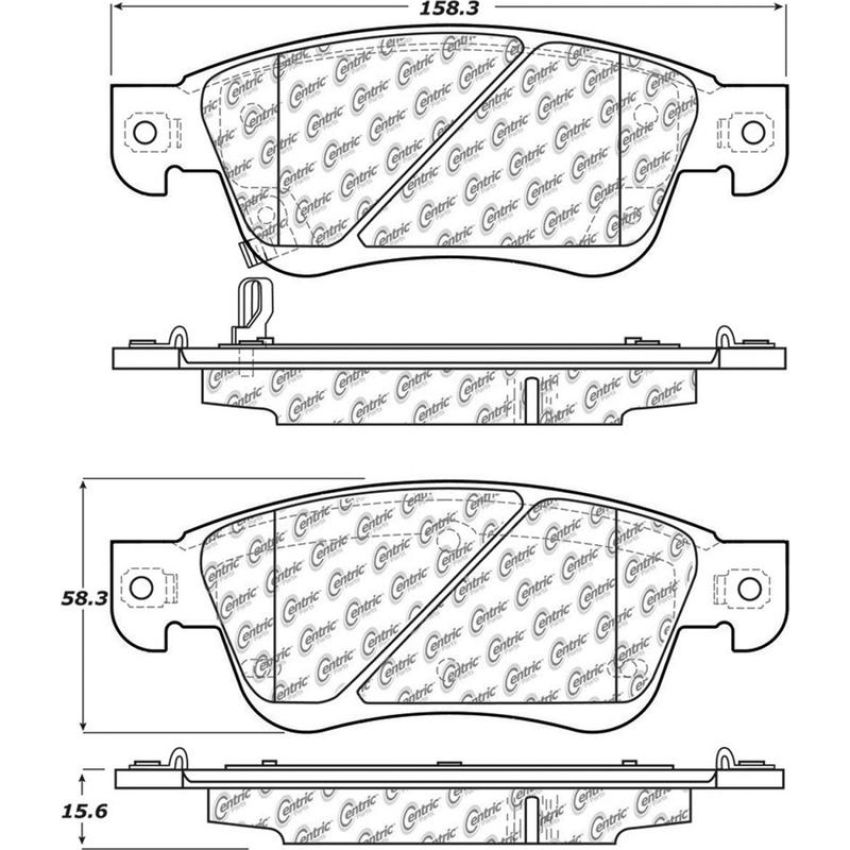 CENTRIC PARTS 105.12870 Posi Quiet Ceramic Brake Pads with Shims and Hardware