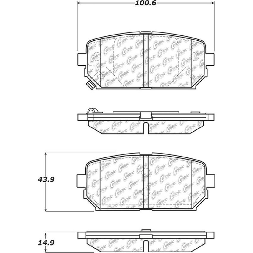 CENTRIC PARTS 105.12960 Posi Quiet Ceramic Brake Pads with Shims and Hardware