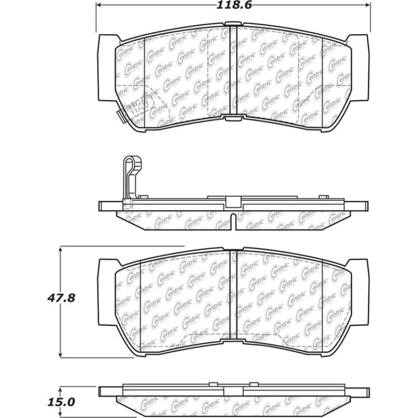 CENTRIC PARTS 105.12970 Posi Quiet Ceramic Brake Pads with Shims and Hardware