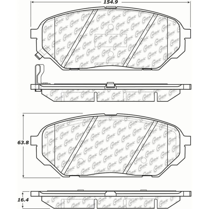 CENTRIC PARTS 105.13010 Posi Quiet Ceramic Brake Pads with Shims and Hardware