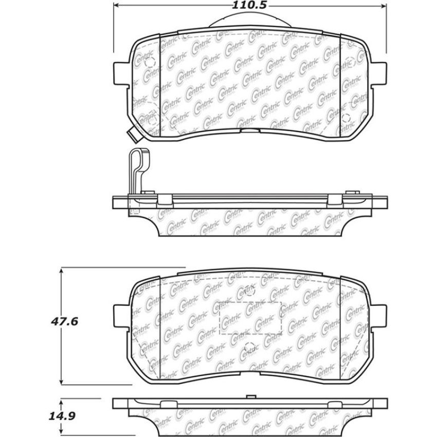 CENTRIC PARTS 105.13020 Posi Quiet Ceramic Brake Pads with Shims and Hardware