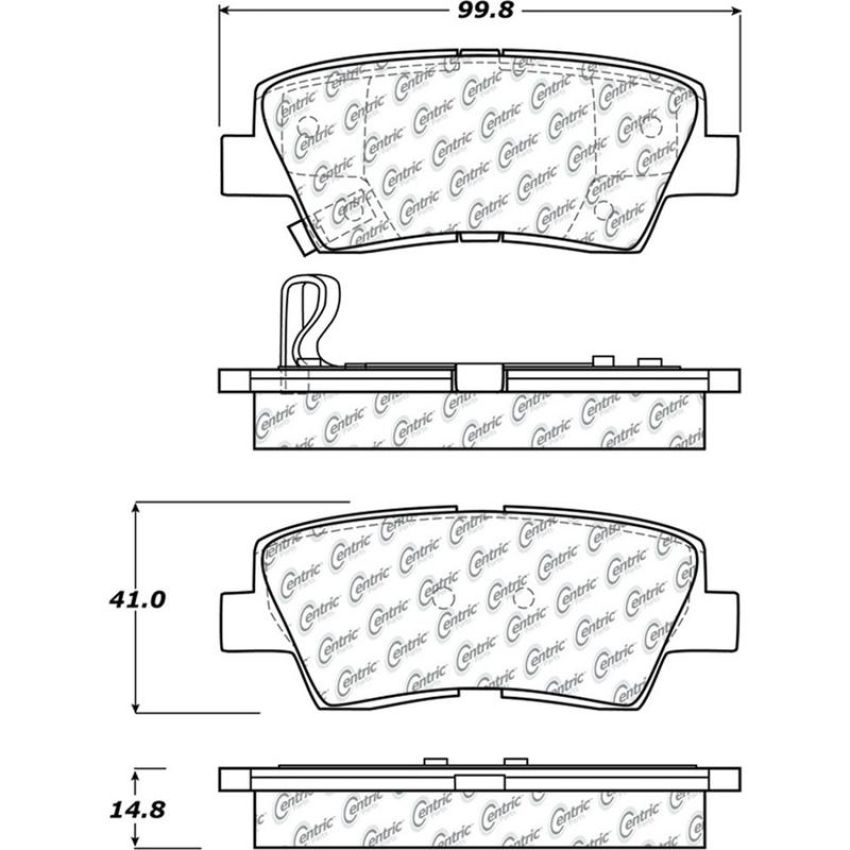 CENTRIC PARTS 105.13130 Posi Quiet Ceramic Brake Pads with Shims and Hardware