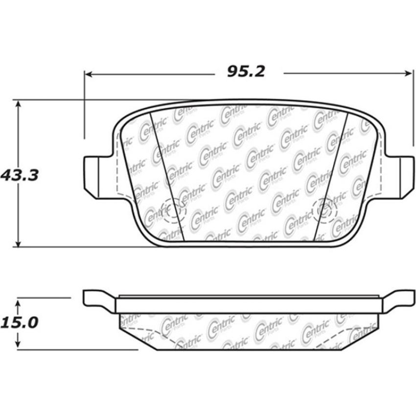 CENTRIC PARTS 105.13141 Posi Quiet Ceramic Brake Pads with Shims and Hardware