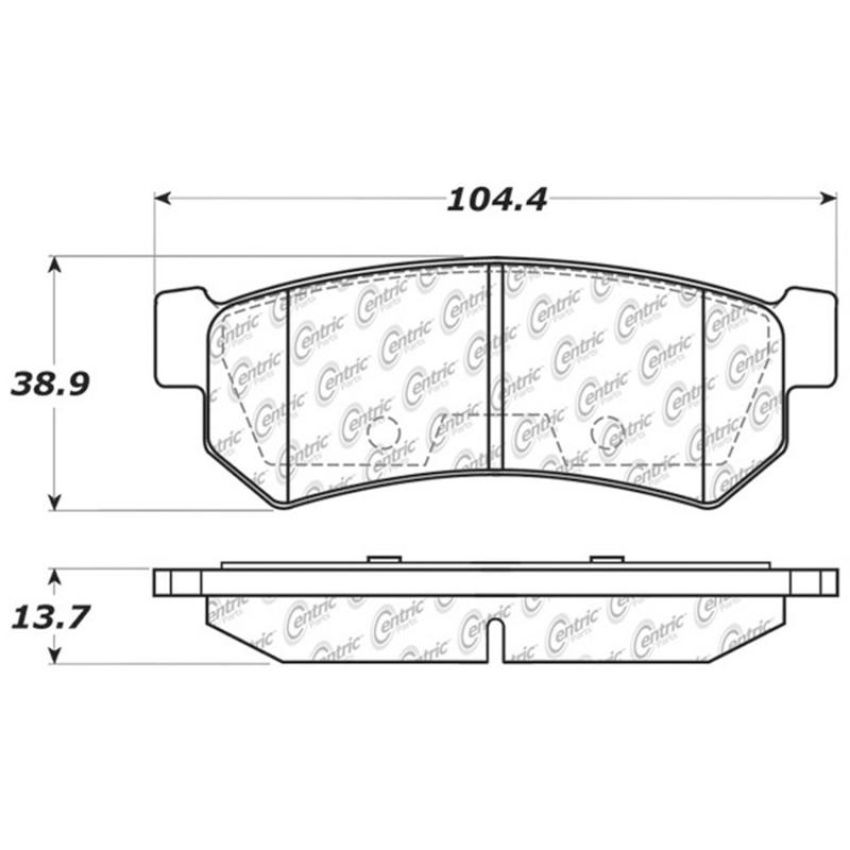 CENTRIC PARTS 105.13150 Posi Quiet Ceramic Brake Pads with Shims and Hardware
