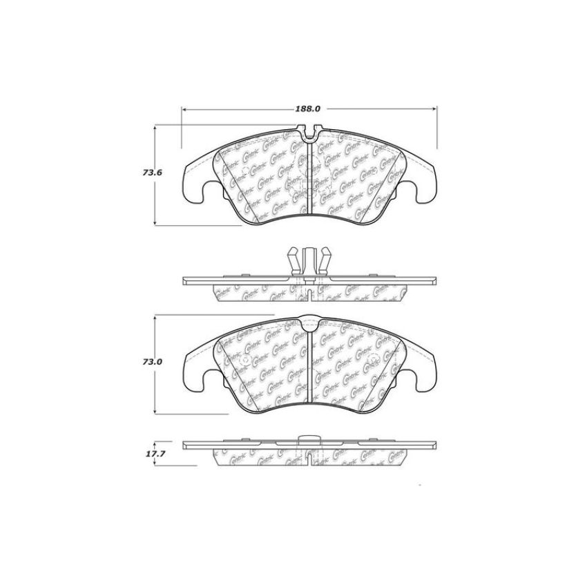 CENTRIC PARTS 105.13220 Posi Quiet Ceramic Brake Pads with Shims and Hardware