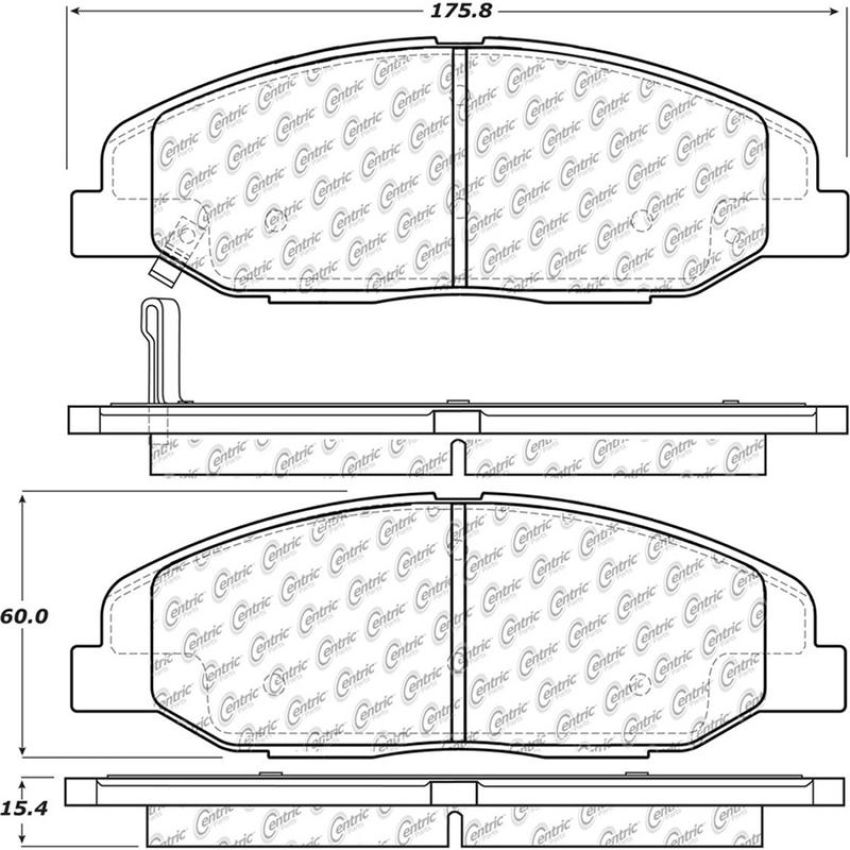 CENTRIC PARTS 105.13320 Posi Quiet Ceramic Brake Pads with Shims and Hardware