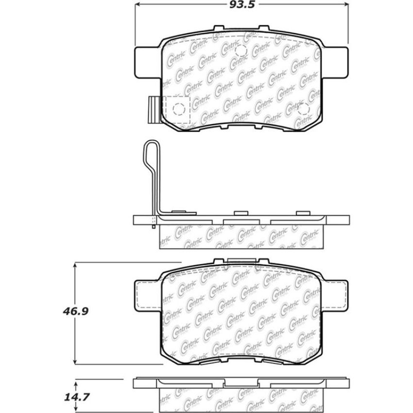 CENTRIC PARTS 105.13360 Posi Quiet Ceramic Brake Pads with Shims and Hardware
