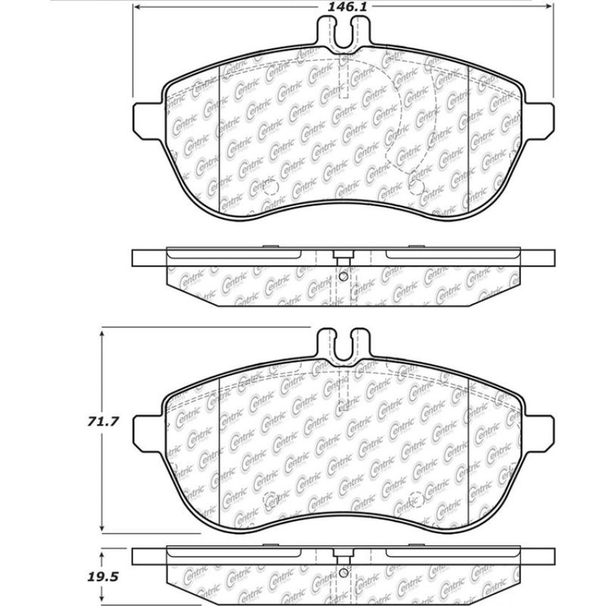 CENTRIC PARTS 105.13400 Posi Quiet Ceramic Brake Pads with Shims and Hardware