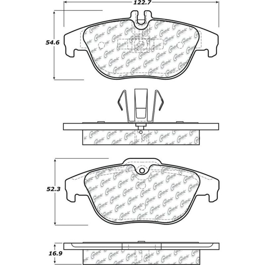CENTRIC PARTS 105.13410 Posi Quiet Ceramic Brake Pads with Shims and Hardware